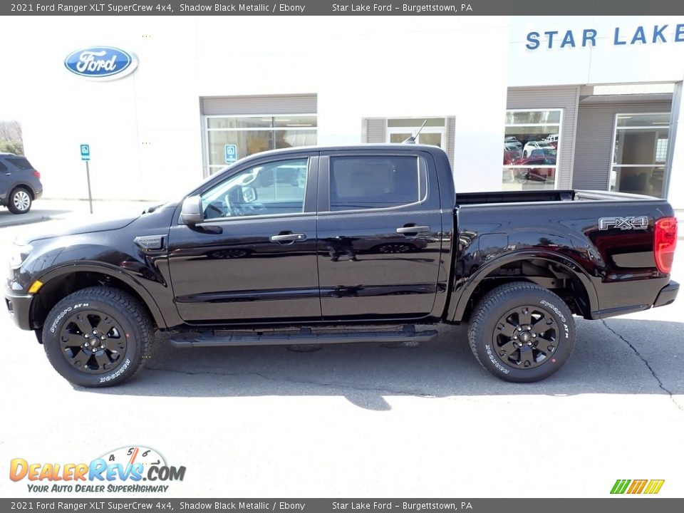 2021 Ford Ranger XLT SuperCrew 4x4 Shadow Black Metallic / Ebony Photo #2