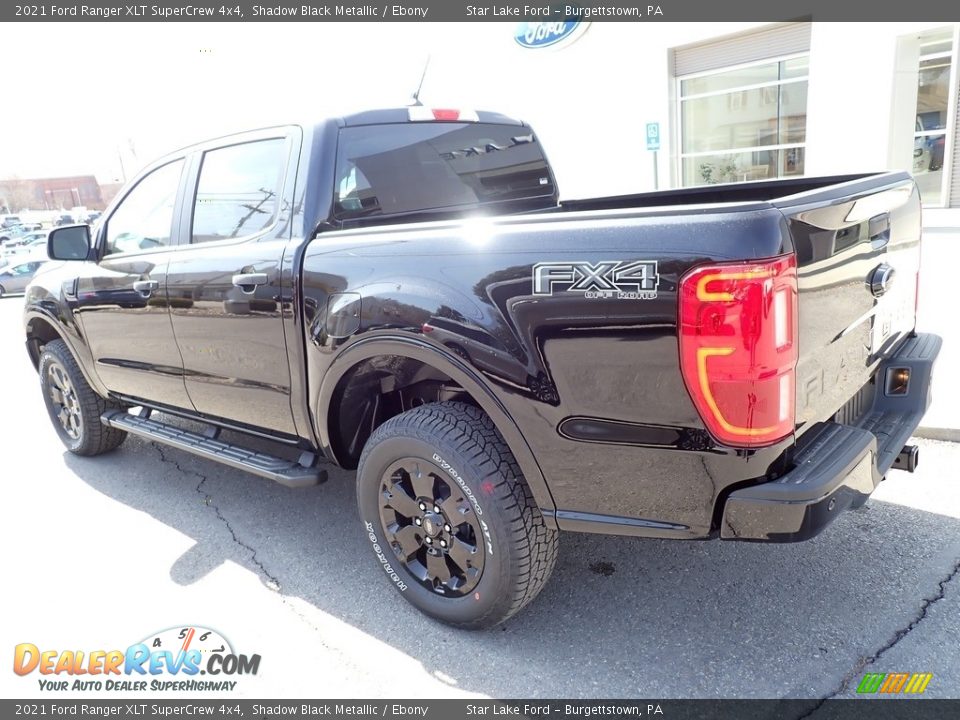 2021 Ford Ranger XLT SuperCrew 4x4 Shadow Black Metallic / Ebony Photo #3