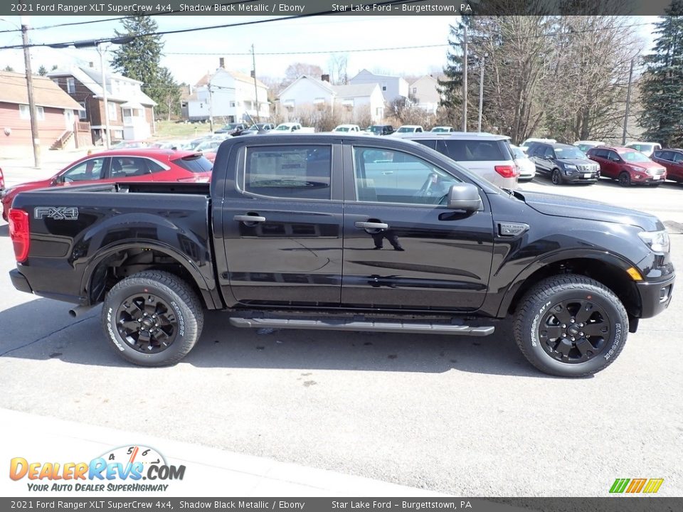 2021 Ford Ranger XLT SuperCrew 4x4 Shadow Black Metallic / Ebony Photo #6