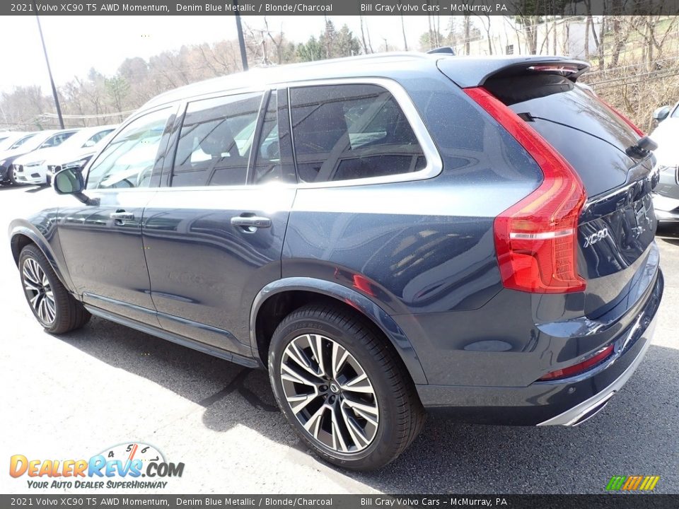 2021 Volvo XC90 T5 AWD Momentum Denim Blue Metallic / Blonde/Charcoal Photo #4