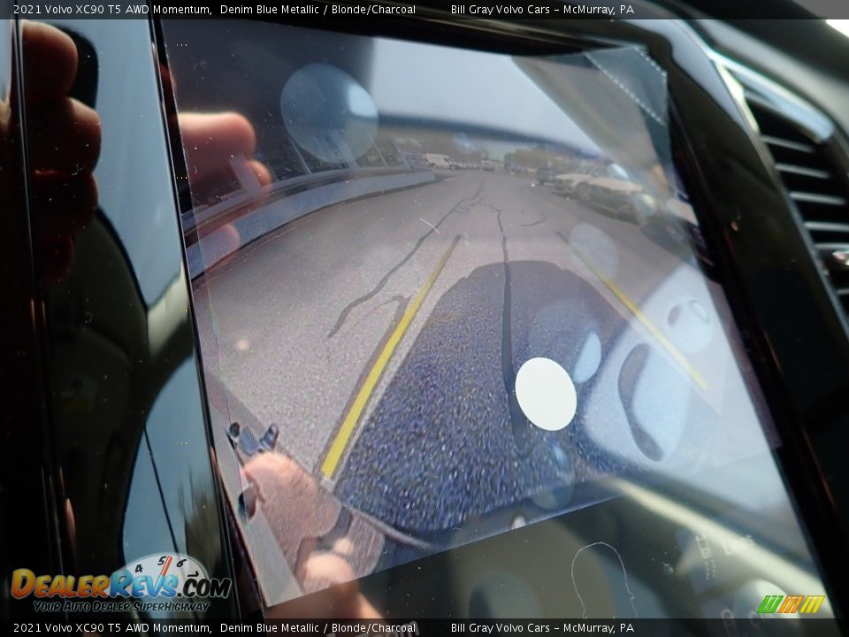 2021 Volvo XC90 T5 AWD Momentum Denim Blue Metallic / Blonde/Charcoal Photo #14