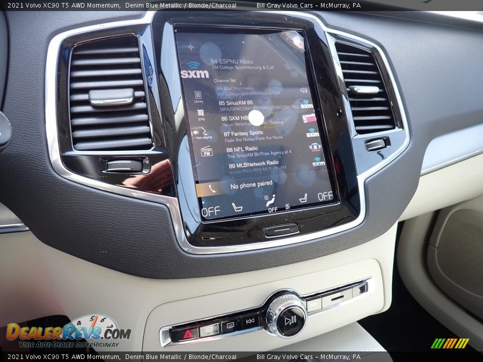 2021 Volvo XC90 T5 AWD Momentum Denim Blue Metallic / Blonde/Charcoal Photo #15