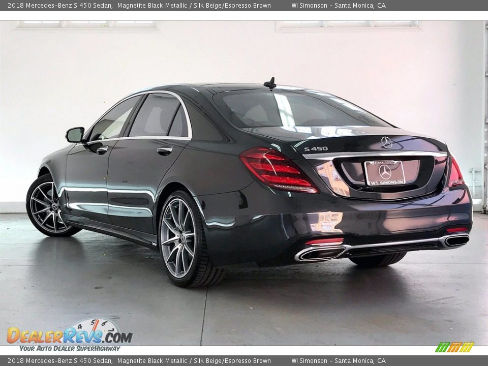 2018 Mercedes-Benz S 450 Sedan Magnetite Black Metallic / Silk Beige/Espresso Brown Photo #10