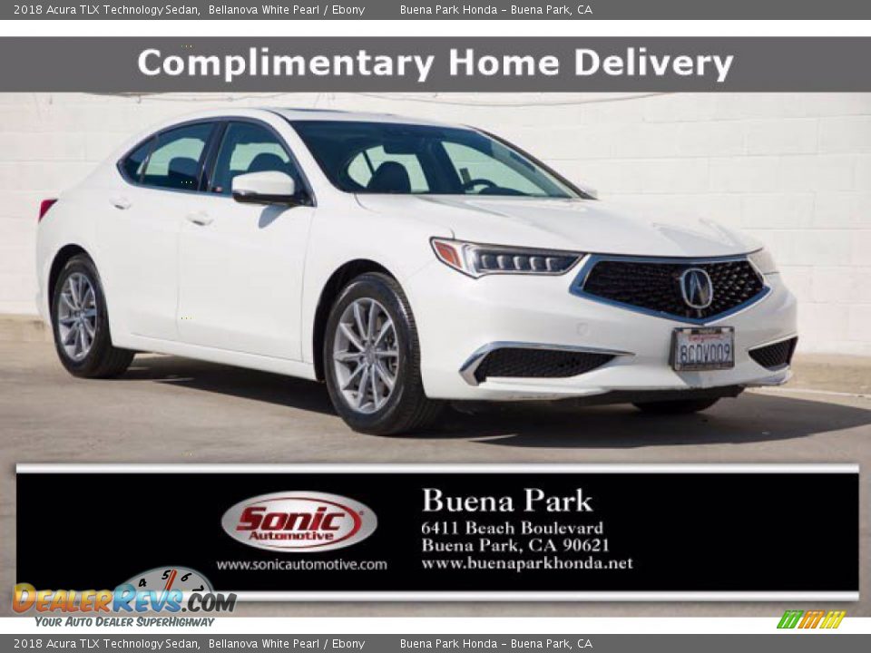 2018 Acura TLX Technology Sedan Bellanova White Pearl / Ebony Photo #1