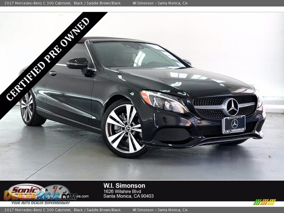 2017 Mercedes-Benz C 300 Cabriolet Black / Saddle Brown/Black Photo #1