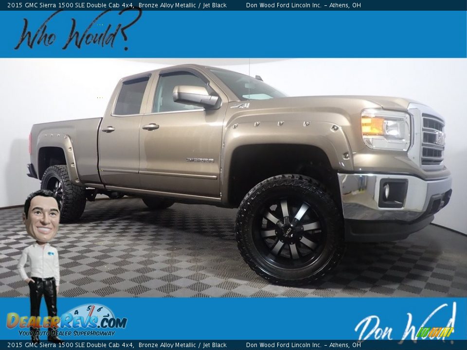 2015 GMC Sierra 1500 SLE Double Cab 4x4 Bronze Alloy Metallic / Jet Black Photo #1