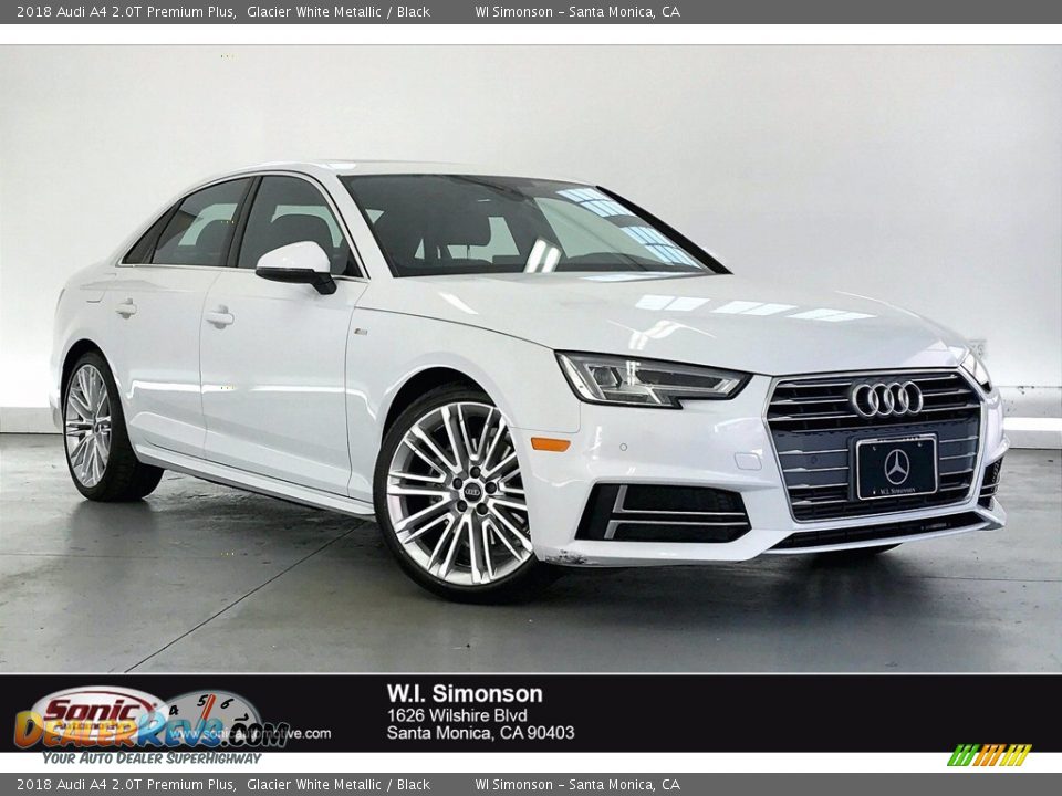 2018 Audi A4 2.0T Premium Plus Glacier White Metallic / Black Photo #1