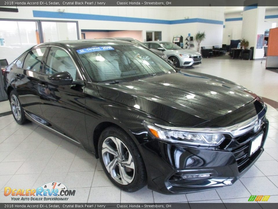 2018 Honda Accord EX-L Sedan Crystal Black Pearl / Ivory Photo #3