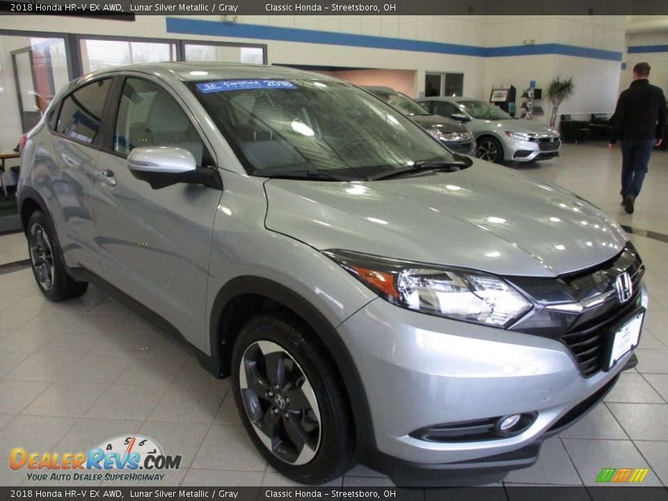 2018 Honda HR-V EX AWD Lunar Silver Metallic / Gray Photo #3