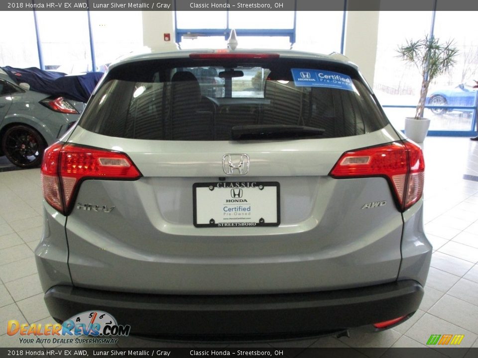 2018 Honda HR-V EX AWD Lunar Silver Metallic / Gray Photo #8