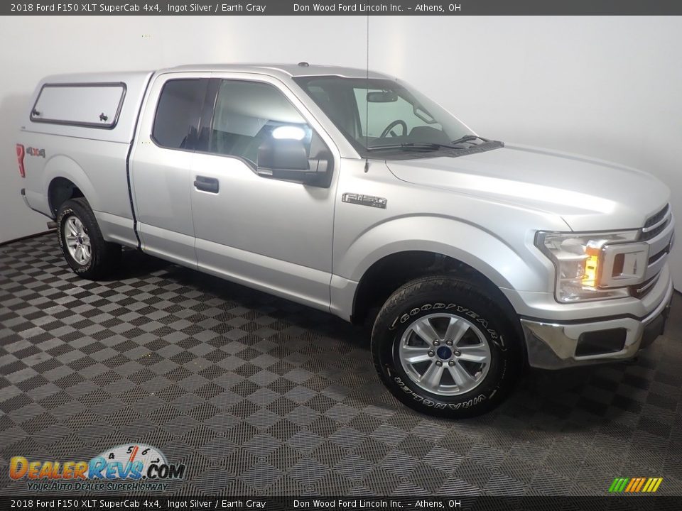 2018 Ford F150 XLT SuperCab 4x4 Ingot Silver / Earth Gray Photo #3