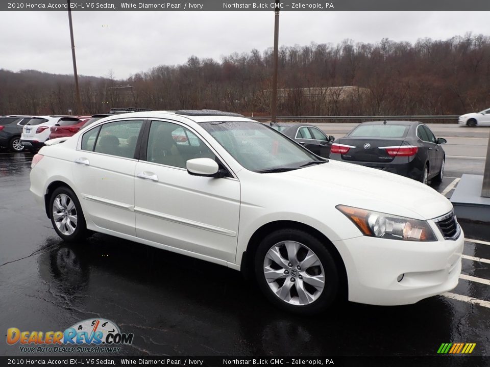 2010 Honda Accord EX-L V6 Sedan White Diamond Pearl / Ivory Photo #4