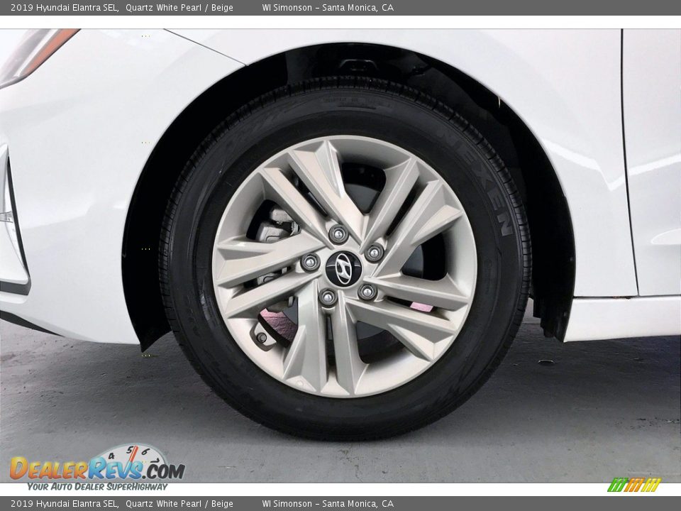 2019 Hyundai Elantra SEL Quartz White Pearl / Beige Photo #7