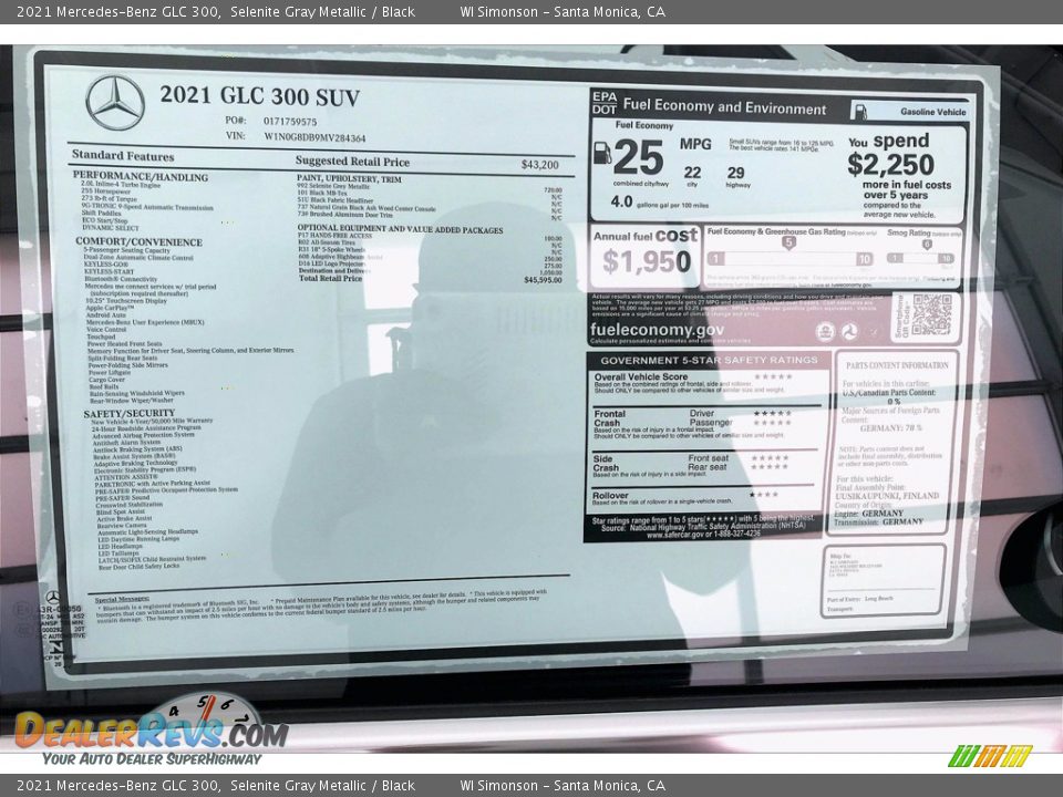 2021 Mercedes-Benz GLC 300 Selenite Gray Metallic / Black Photo #11