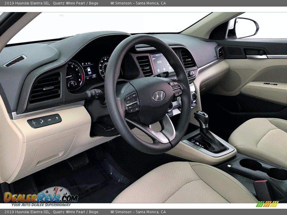 2019 Hyundai Elantra SEL Quartz White Pearl / Beige Photo #13