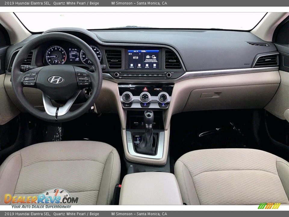 2019 Hyundai Elantra SEL Quartz White Pearl / Beige Photo #14