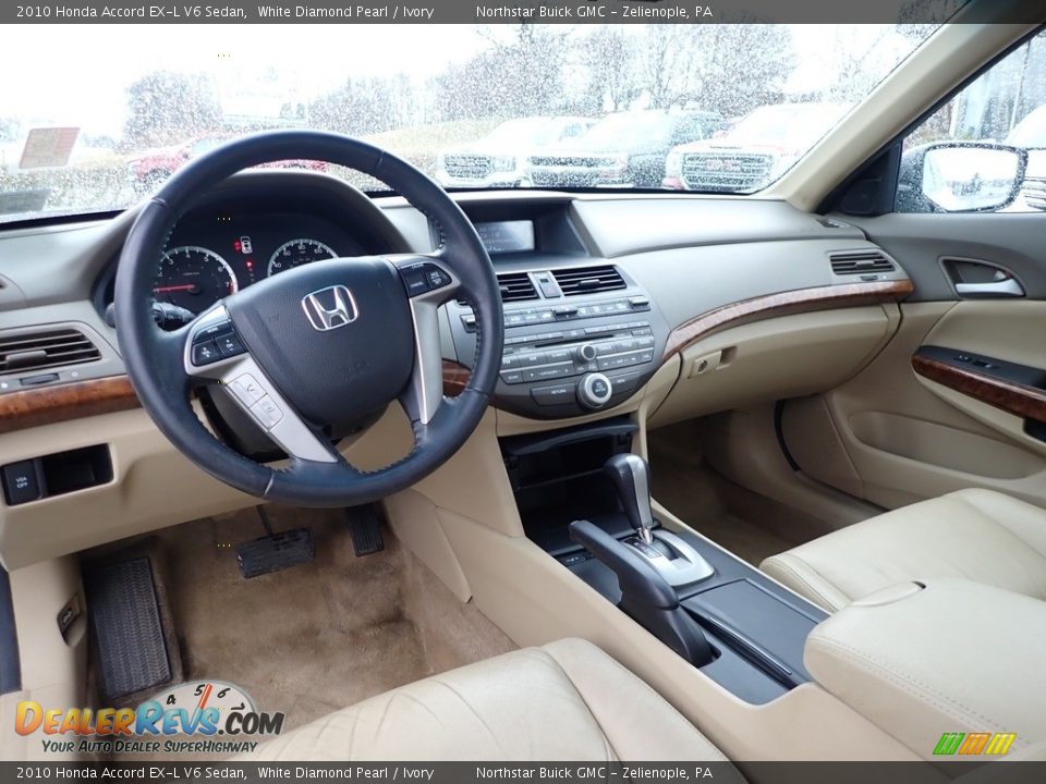 2010 Honda Accord EX-L V6 Sedan White Diamond Pearl / Ivory Photo #18