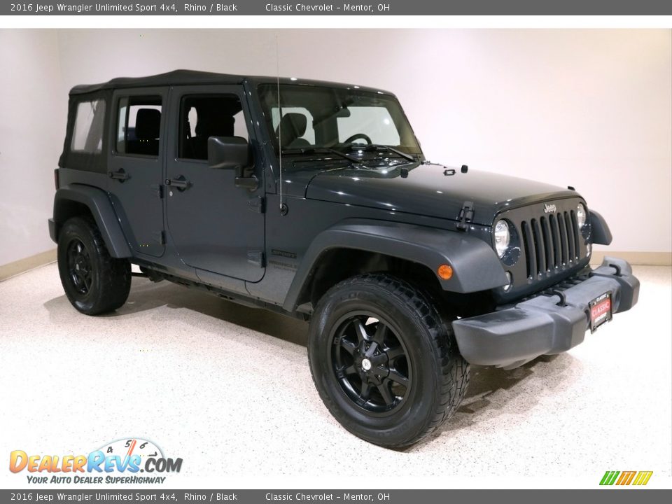2016 Jeep Wrangler Unlimited Sport 4x4 Rhino / Black Photo #1