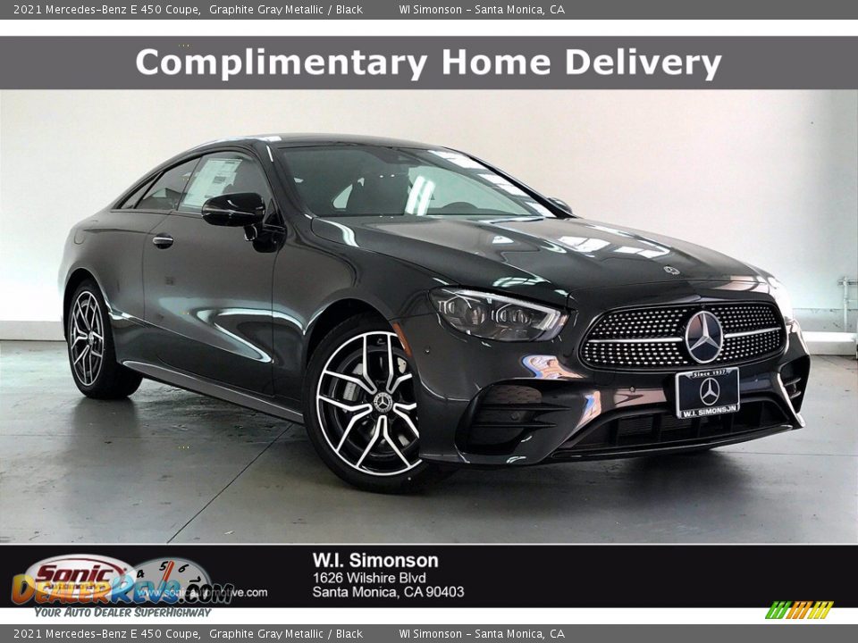 2021 Mercedes-Benz E 450 Coupe Graphite Gray Metallic / Black Photo #1