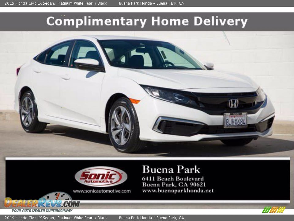 2019 Honda Civic LX Sedan Platinum White Pearl / Black Photo #1