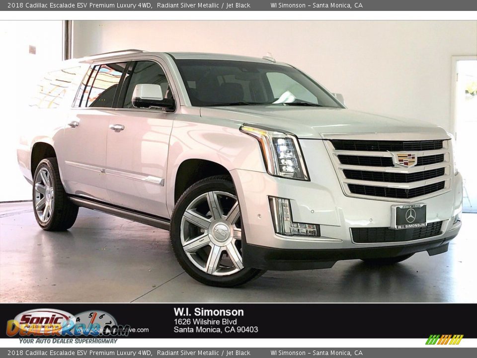 2018 Cadillac Escalade ESV Premium Luxury 4WD Radiant Silver Metallic / Jet Black Photo #1