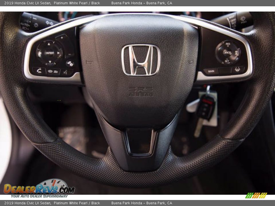 2019 Honda Civic LX Sedan Platinum White Pearl / Black Photo #15