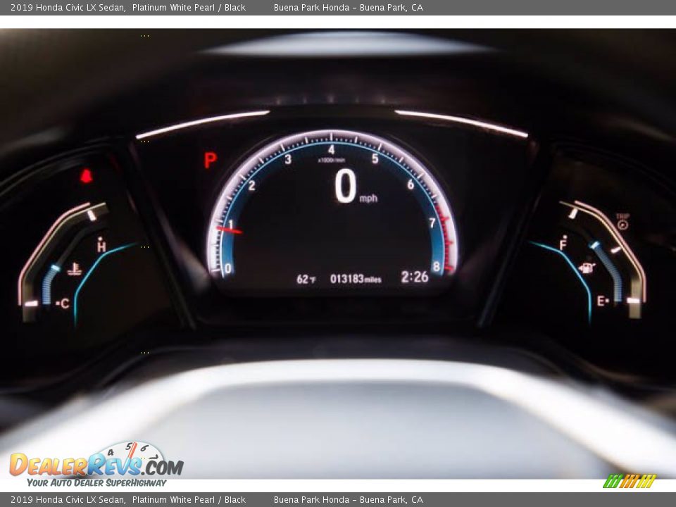 2019 Honda Civic LX Sedan Platinum White Pearl / Black Photo #28