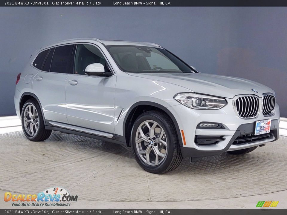 2021 BMW X3 xDrive30e Glacier Silver Metallic / Black Photo #1