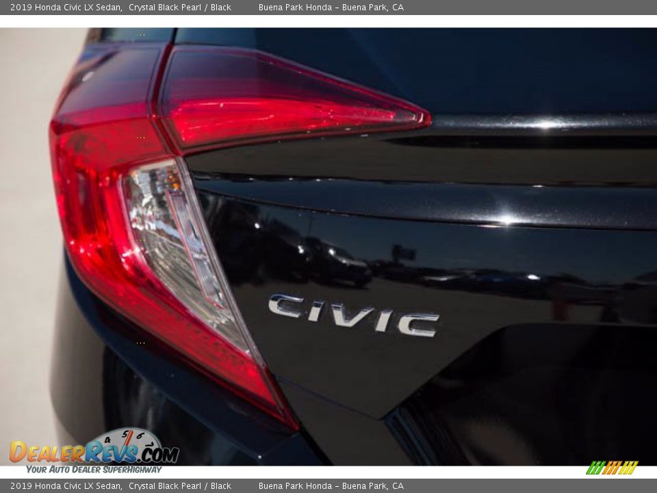 2019 Honda Civic LX Sedan Crystal Black Pearl / Black Photo #12