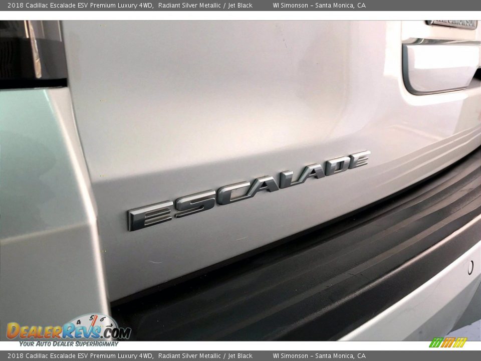 2018 Cadillac Escalade ESV Premium Luxury 4WD Radiant Silver Metallic / Jet Black Photo #31