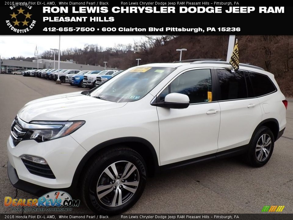 2018 Honda Pilot EX-L AWD White Diamond Pearl / Black Photo #1