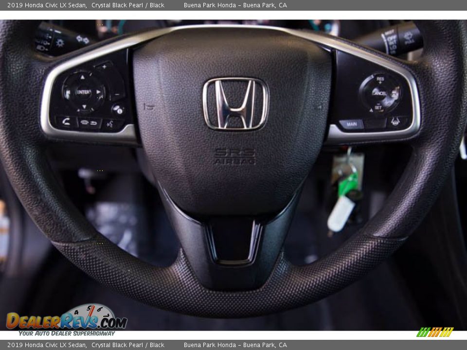 2019 Honda Civic LX Sedan Crystal Black Pearl / Black Photo #15