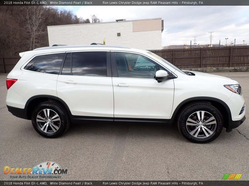 2018 Honda Pilot EX-L AWD White Diamond Pearl / Black Photo #7