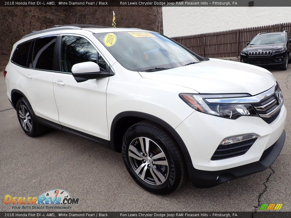 2018 Honda Pilot EX-L AWD White Diamond Pearl / Black Photo #8