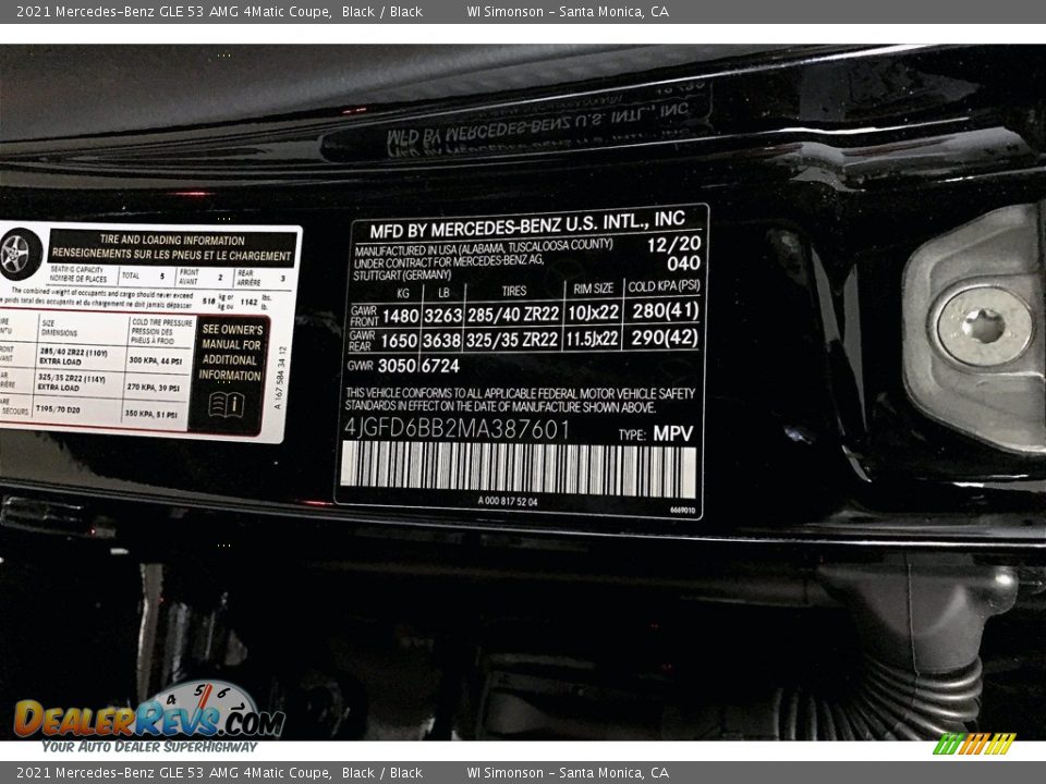 2021 Mercedes-Benz GLE 53 AMG 4Matic Coupe Black / Black Photo #12