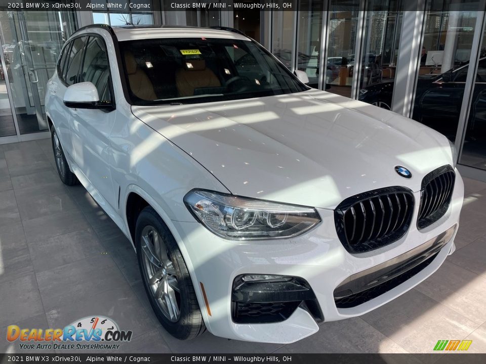 2021 BMW X3 xDrive30i Alpine White / Cognac Photo #1