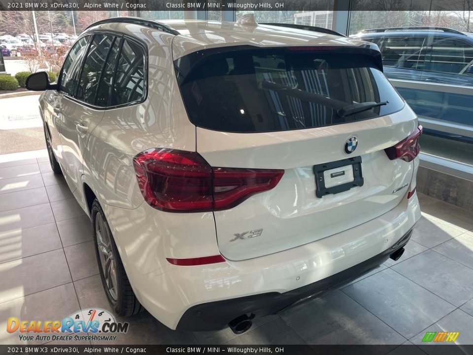 2021 BMW X3 xDrive30i Alpine White / Cognac Photo #2