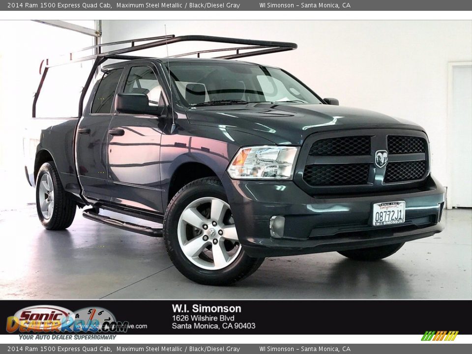 2014 Ram 1500 Express Quad Cab Maximum Steel Metallic / Black/Diesel Gray Photo #1