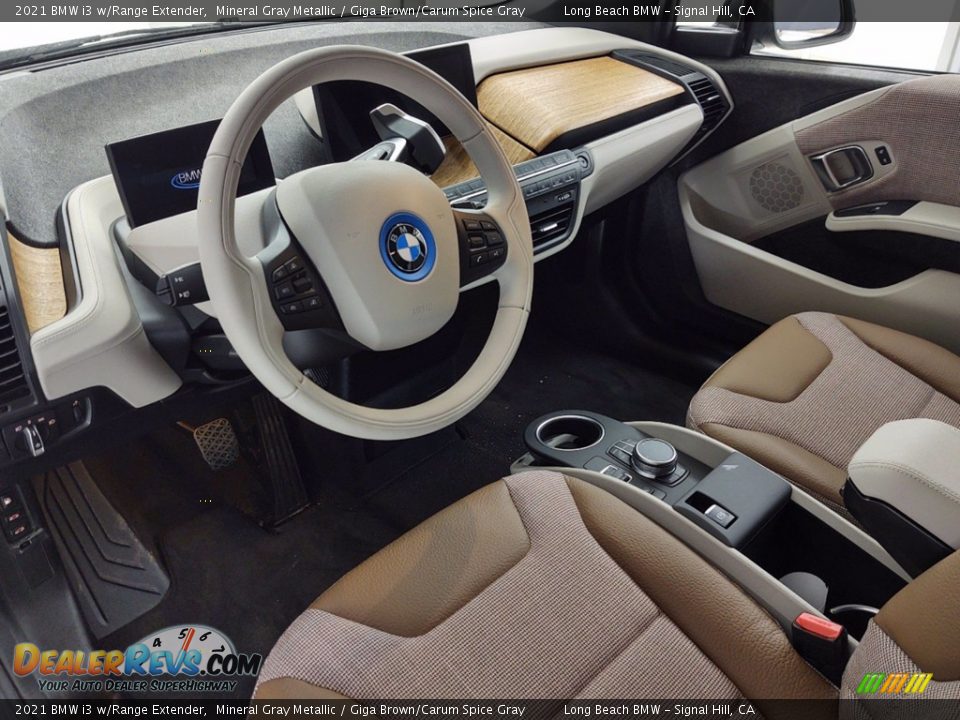Giga Brown/Carum Spice Gray Interior - 2021 BMW i3 w/Range Extender Photo #12