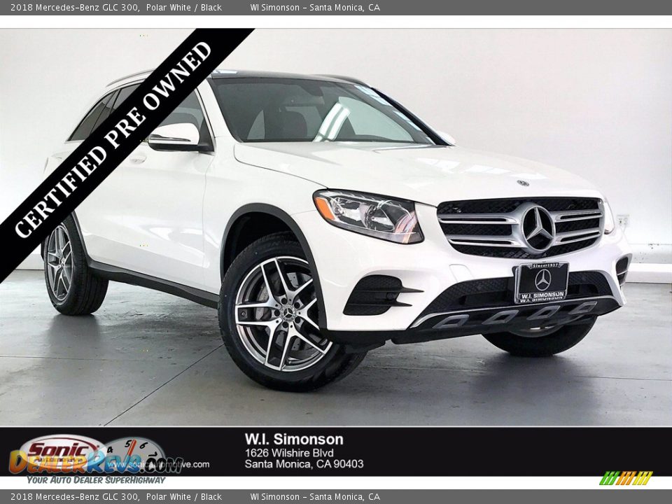 2018 Mercedes-Benz GLC 300 Polar White / Black Photo #1