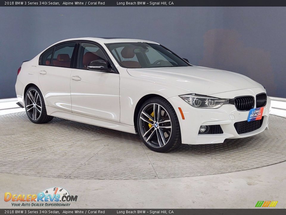 2018 BMW 3 Series 340i Sedan Alpine White / Coral Red Photo #1