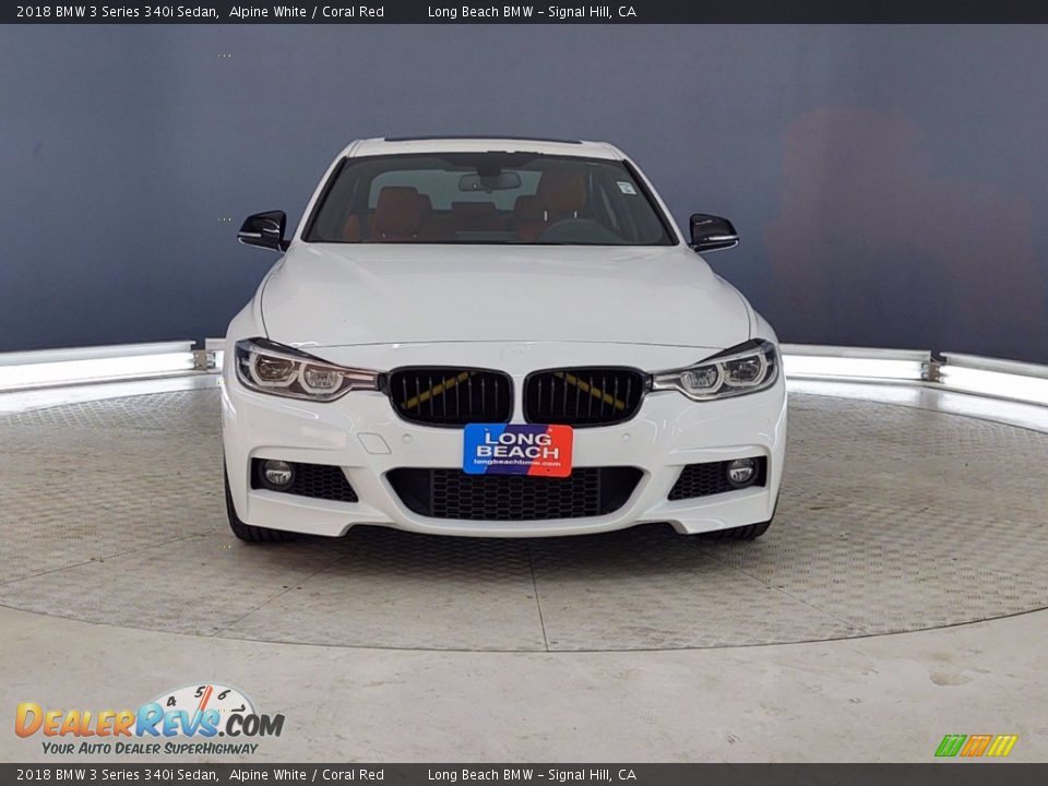 2018 BMW 3 Series 340i Sedan Alpine White / Coral Red Photo #2