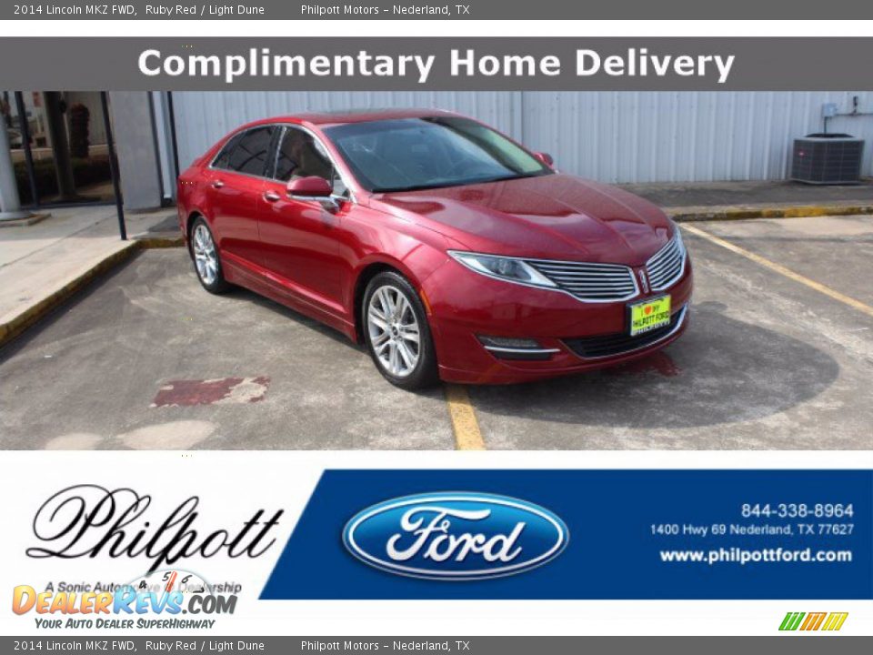 2014 Lincoln MKZ FWD Ruby Red / Light Dune Photo #1