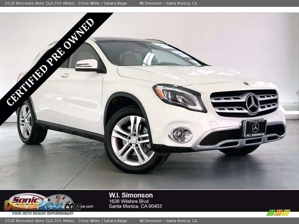 2018 Mercedes-Benz GLA 250 4Matic Cirrus White / Sahara Beige Photo #1