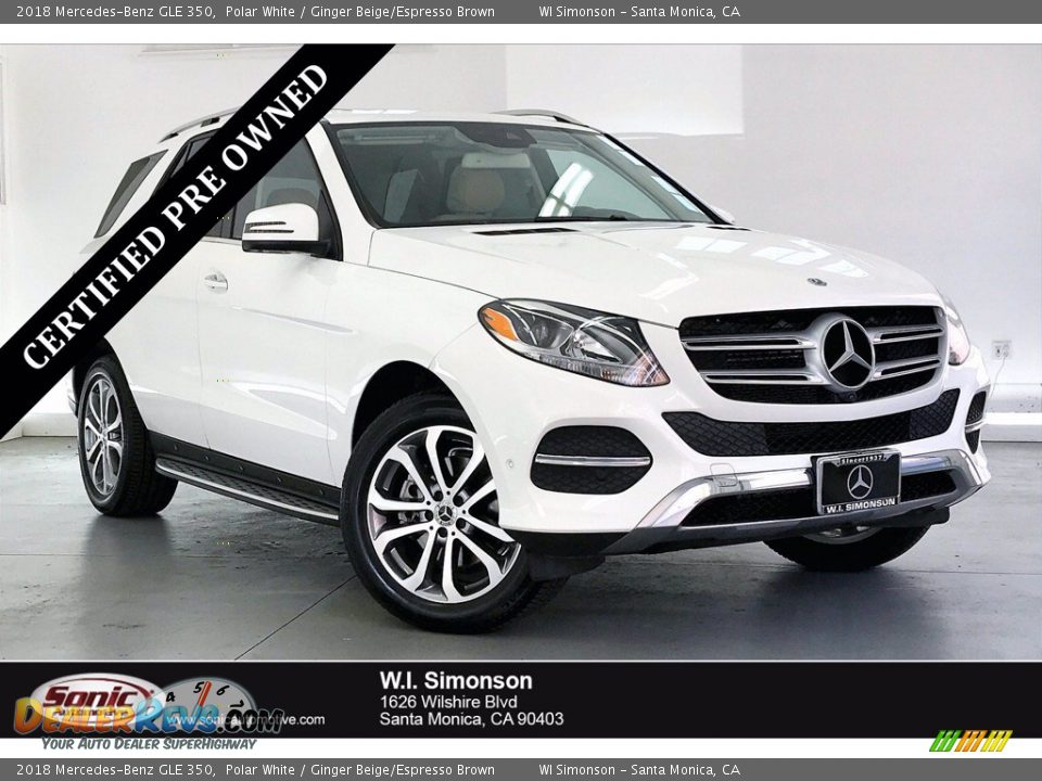 2018 Mercedes-Benz GLE 350 Polar White / Ginger Beige/Espresso Brown Photo #1