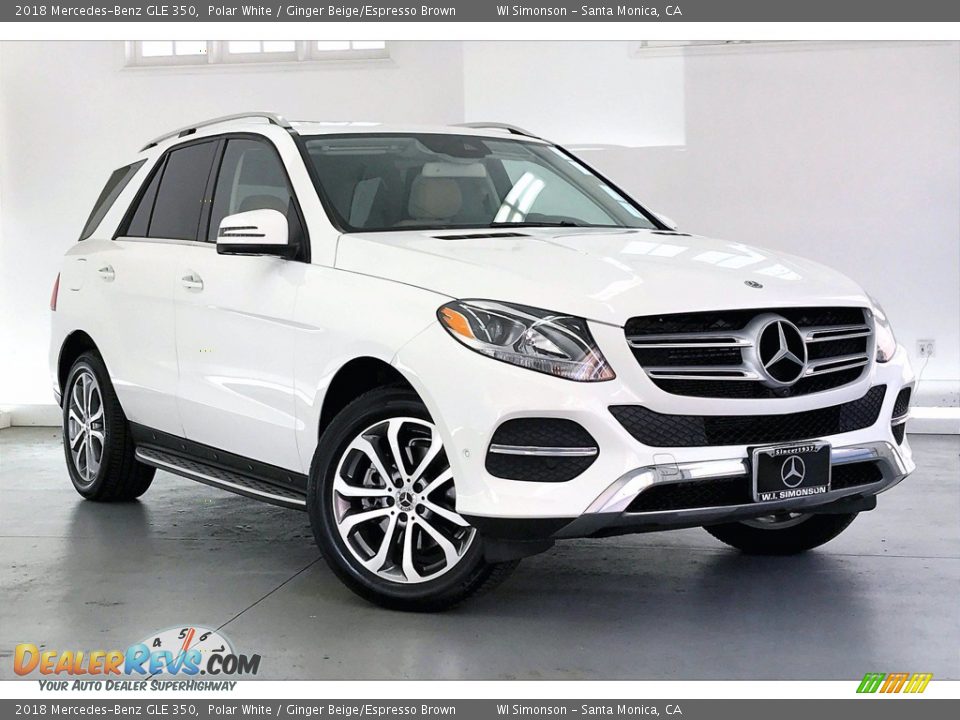 2018 Mercedes-Benz GLE 350 Polar White / Ginger Beige/Espresso Brown Photo #34