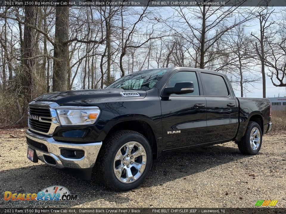 2021 Ram 1500 Big Horn Crew Cab 4x4 Diamond Black Crystal Pearl / Black Photo #1