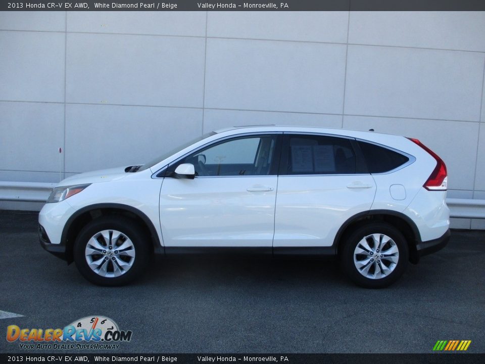 2013 Honda CR-V EX AWD White Diamond Pearl / Beige Photo #2