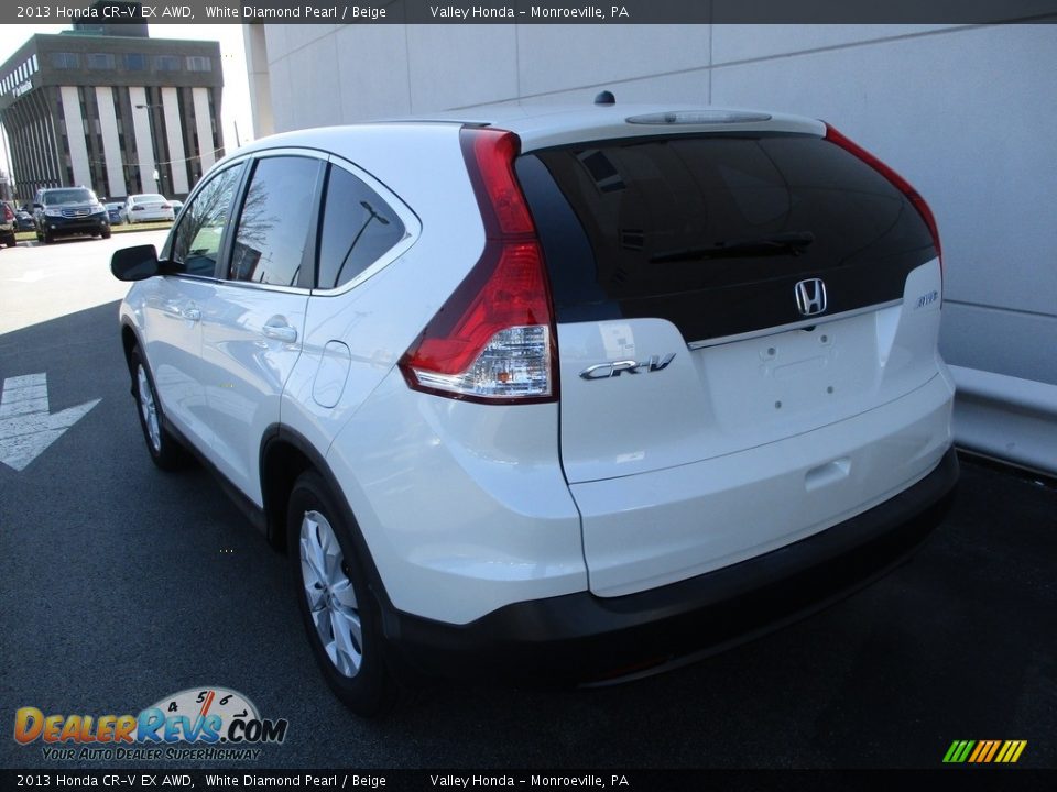 2013 Honda CR-V EX AWD White Diamond Pearl / Beige Photo #3