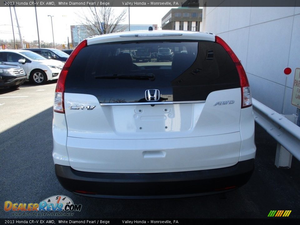 2013 Honda CR-V EX AWD White Diamond Pearl / Beige Photo #4